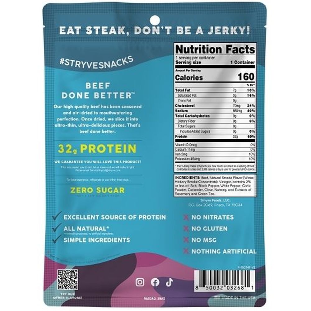 Stryve Hickory Seasoned Sliced Steak, 2 Ounce -- 8 Per Case
