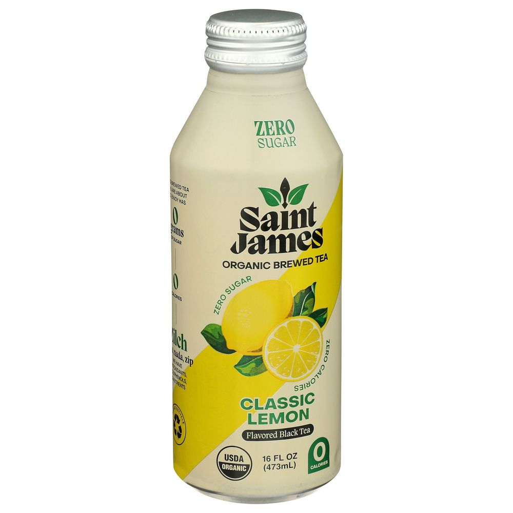 Saint James Organic Classic Lemon Black Tea, 16 Fluid Ounce -- 12 Per Case