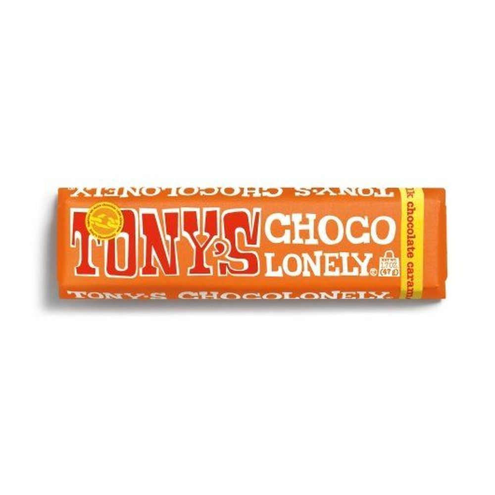 Tony's Chocolonely Milk Caramel Sea Salt Chocolate Bar, 1.66 Ounce -- 20 Per Case