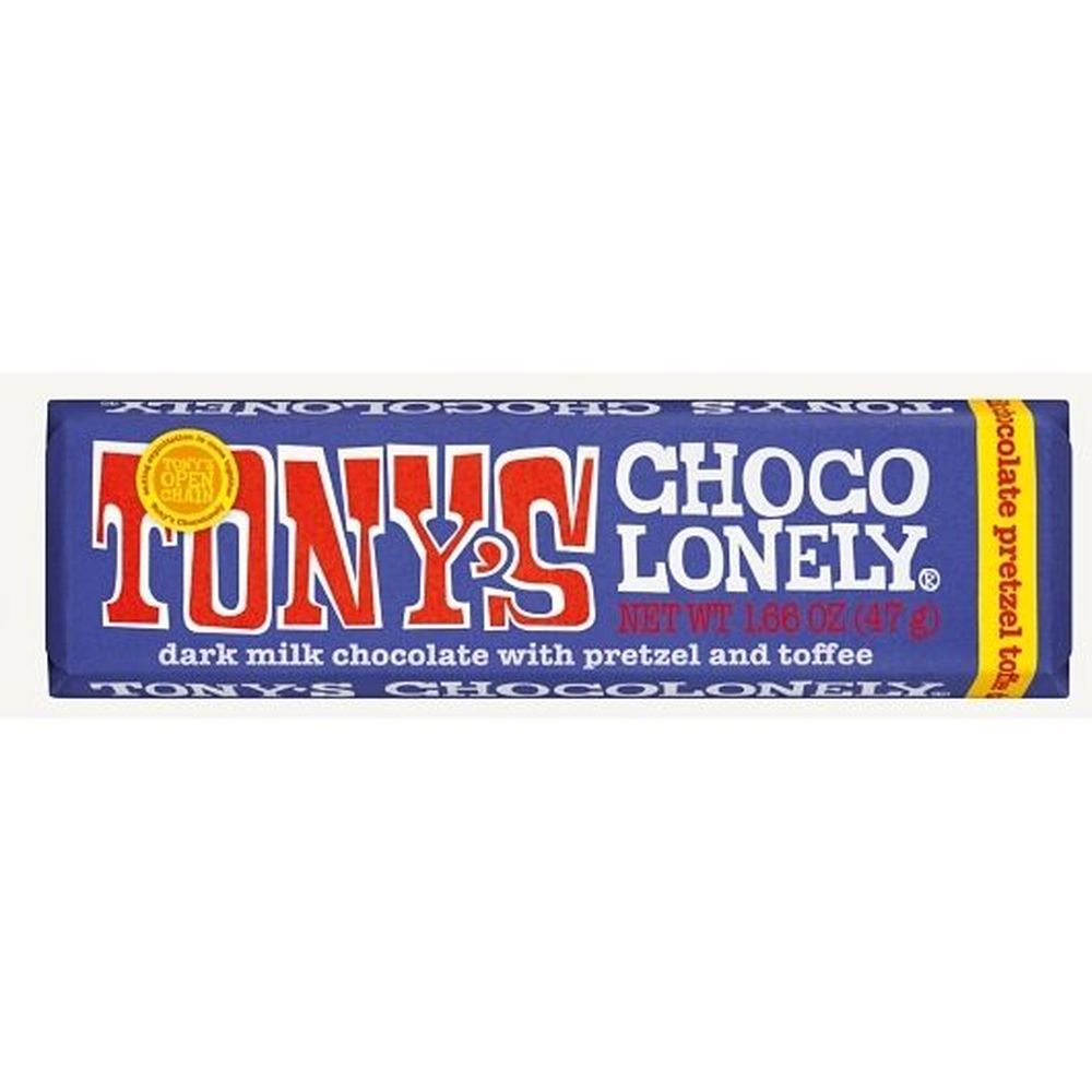 Tony's Chocolonely 42 Percent Dark Milk Chocolate With Pretzel And Toffee, 1.66 Ounce -- 20 Per Case