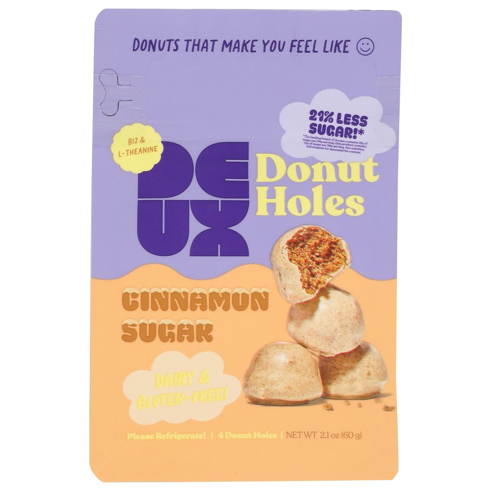 Deux Cinnamon Sugar Donut Holes, 2.1 Ounce -- 12 per case