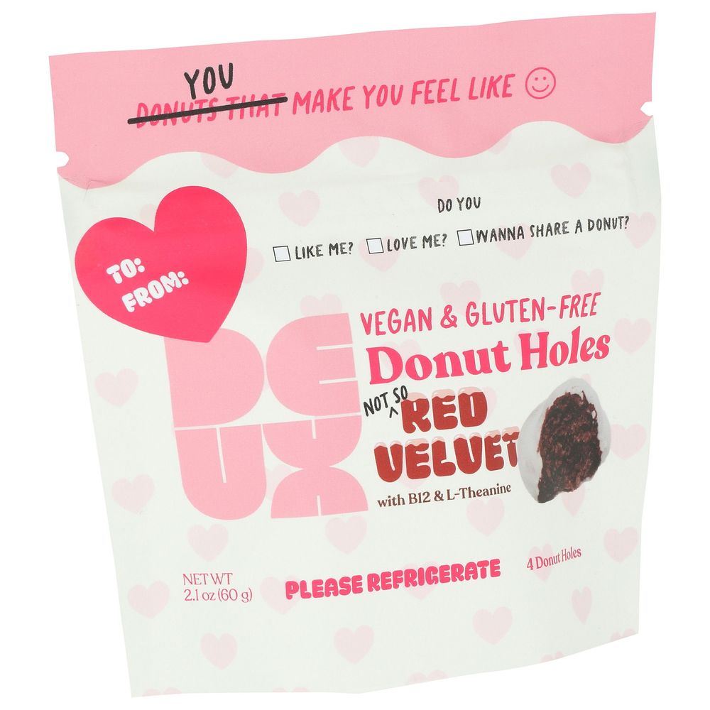 Deux Red Velvet Donut Holes, 2.1 Ounce -- 12 per case