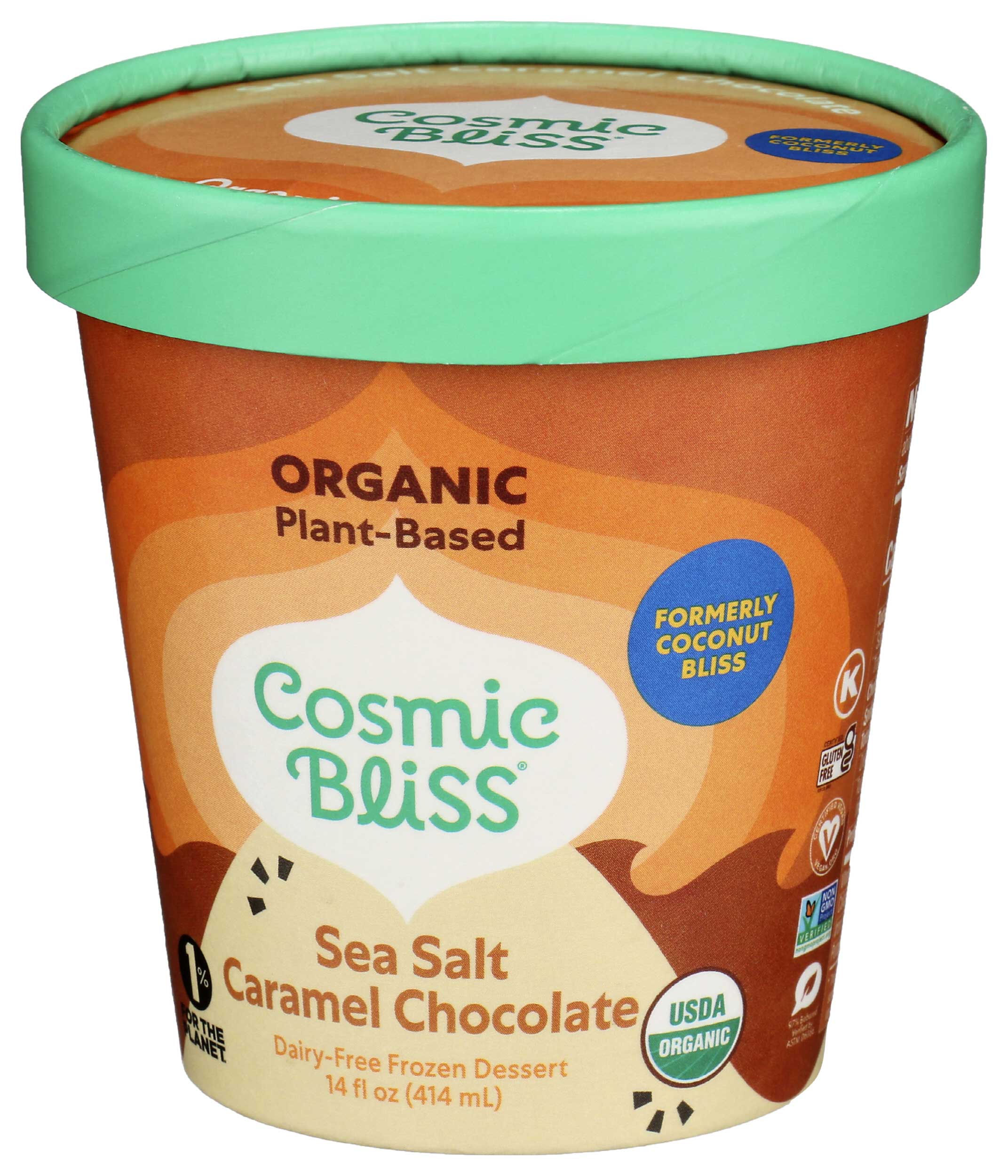 Cosmic Bliss Organic Sea Salt Caramel Chocolate Ice Cream, 14 Fluid Ounce -- 8 per case