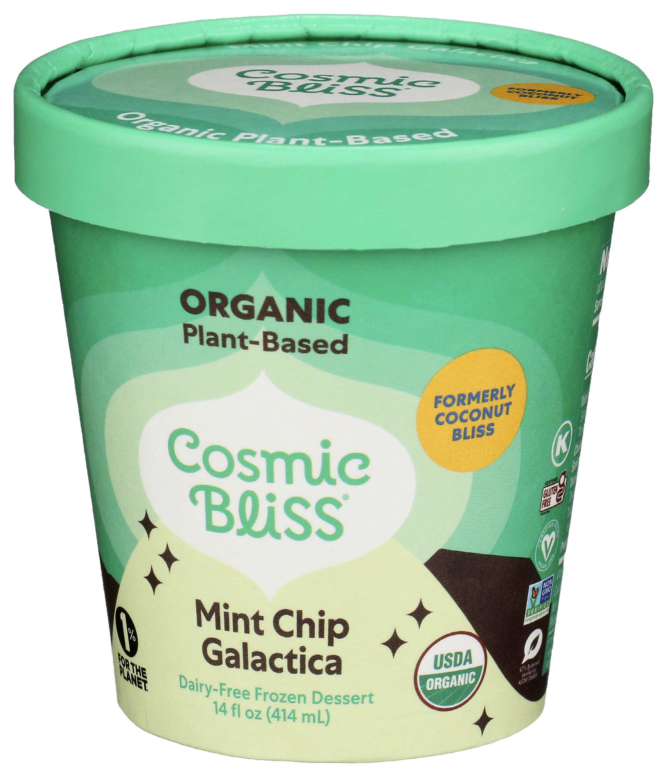 Cosmic Bliss Organic Mint Chip Galactica Ice Cream, 14 Fluid Ounce -- 8 per case