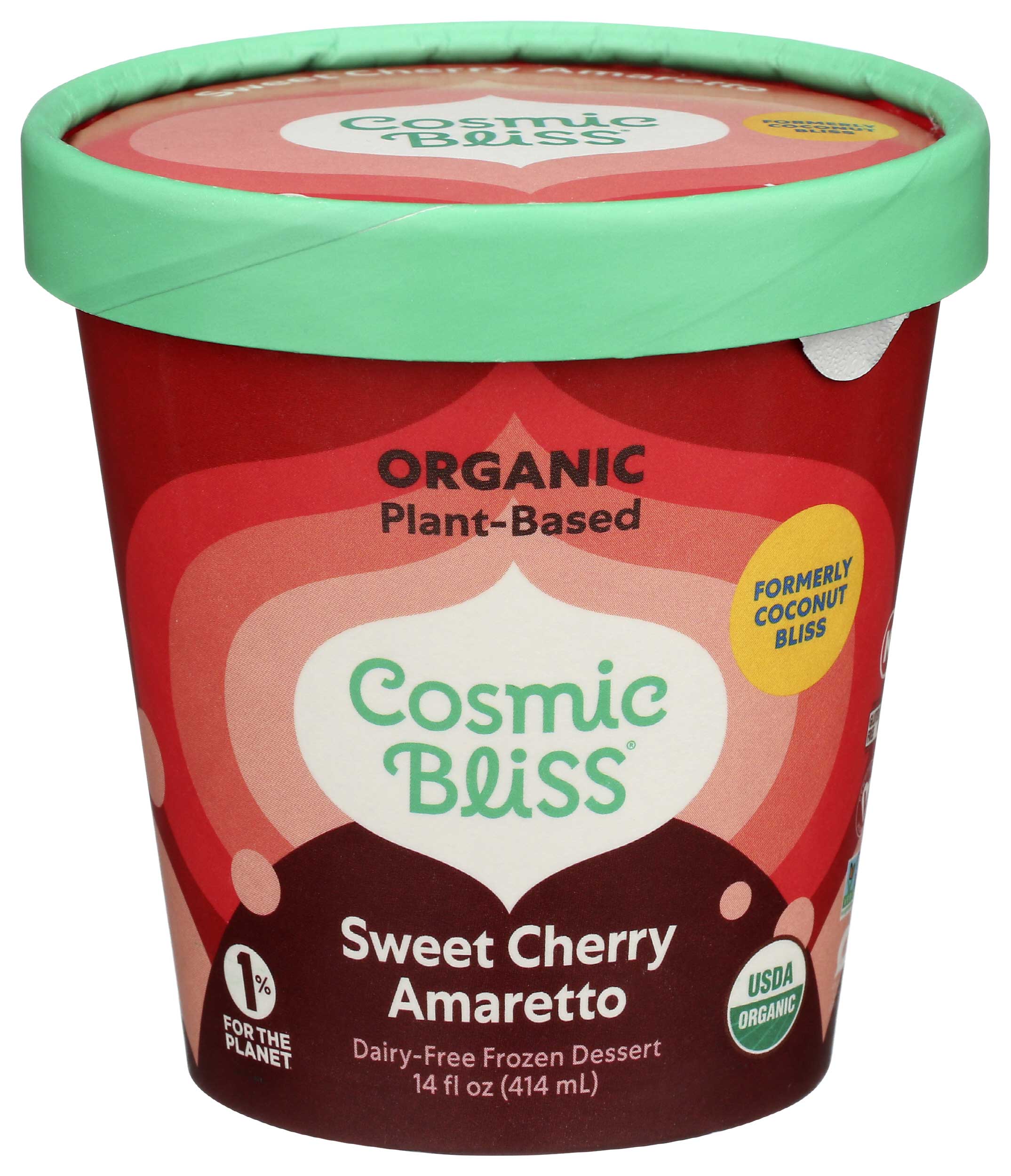 Cosmic Bliss Organic Sweet Cherry Amaretto Ice Cream, 14 Fluid Ounce
