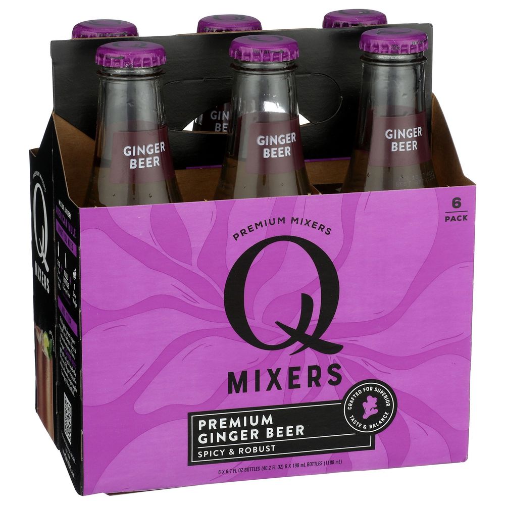 Q Mixers 6.7 Fluid Ounce Premium Ginger Beer, 6 Count -- 4 Per Case