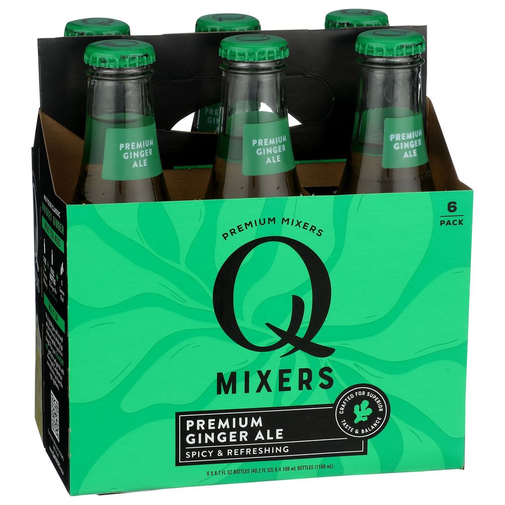 Q Mixers 6.7 Fluid Ounce Premium Ginger Ale, 6 Count -- 4 Per Case