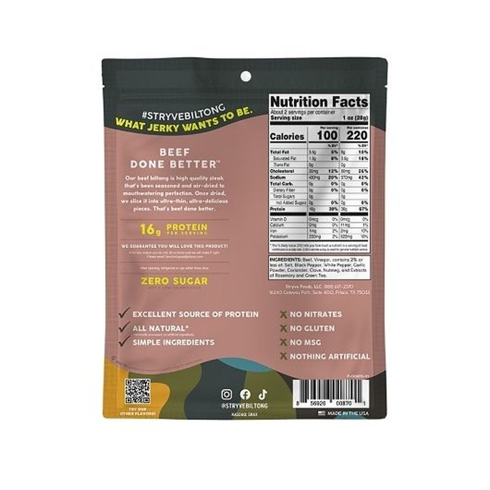 Stryve Peppered Sliced Steak, 2.25 Ounce -- 8 Per Case
