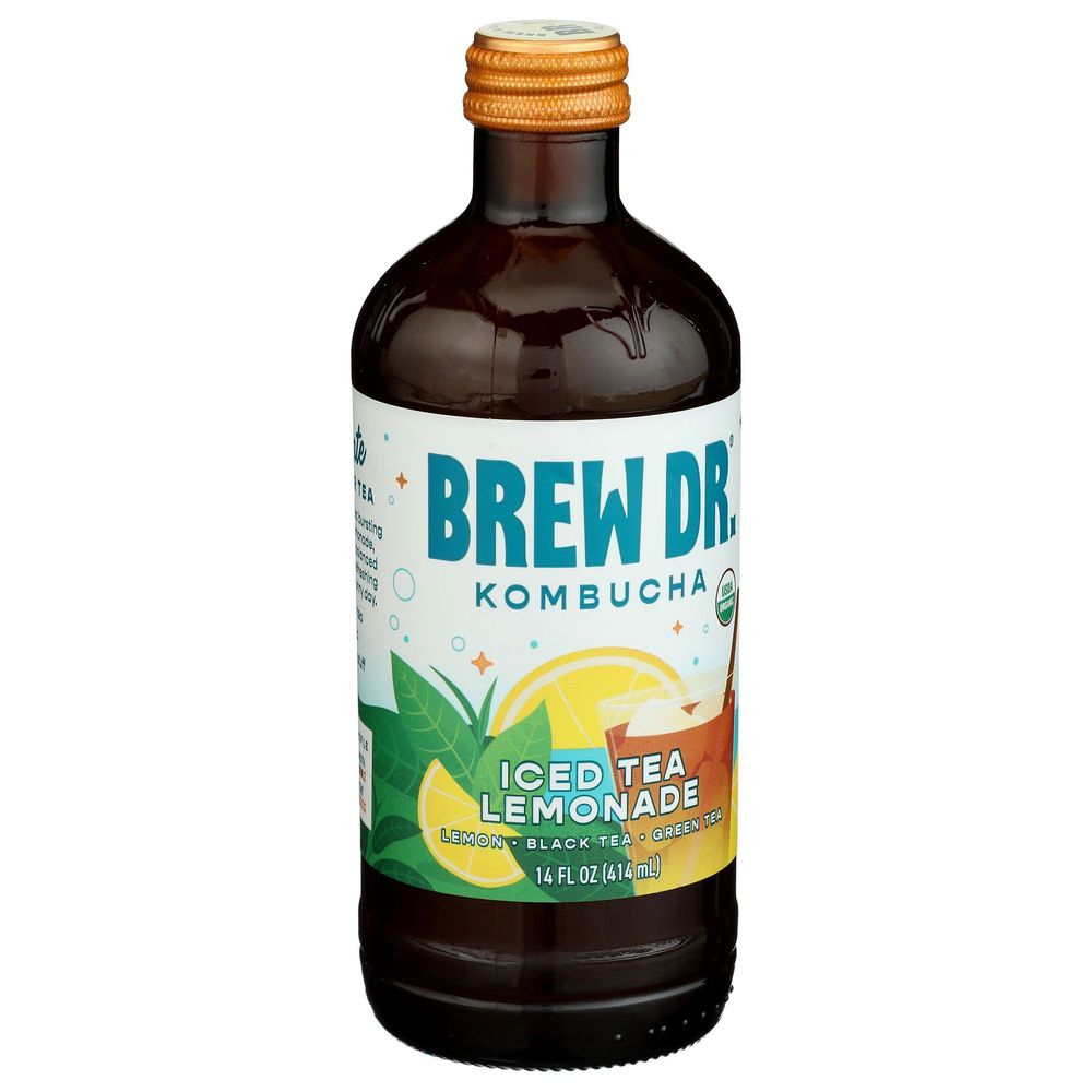 Brew Dr. Organic Iced Tea Lemonade Kombucha, 14 Fluid Ounce -- 12 Per Case