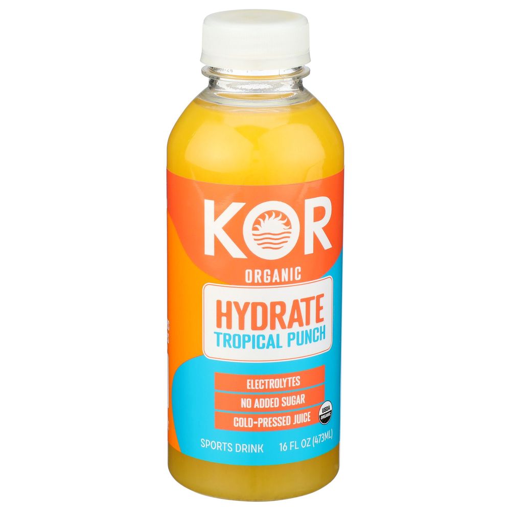 Kos Organic Hydrate Tropical Punch Sports Drink, 16 Fluid Ounce -- 6 Per Case