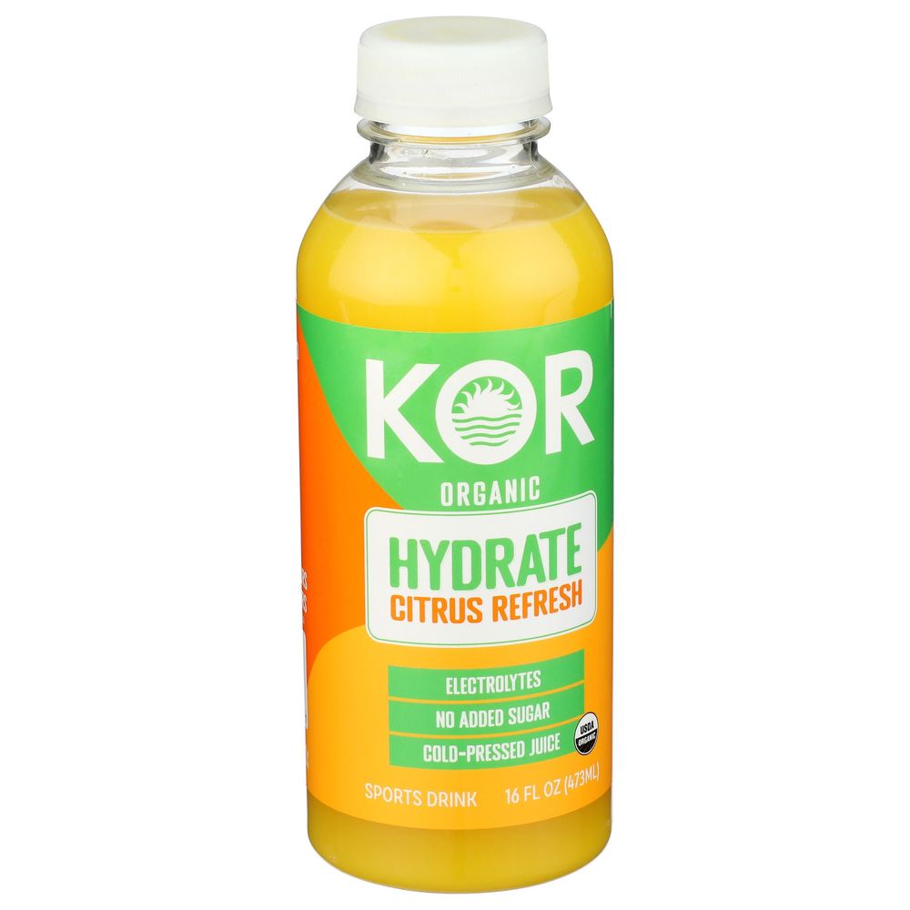 Kos Organic Hydrate Citrus Fresh Sports Drink, 16 Fluid Ounce -- 6 Per Case