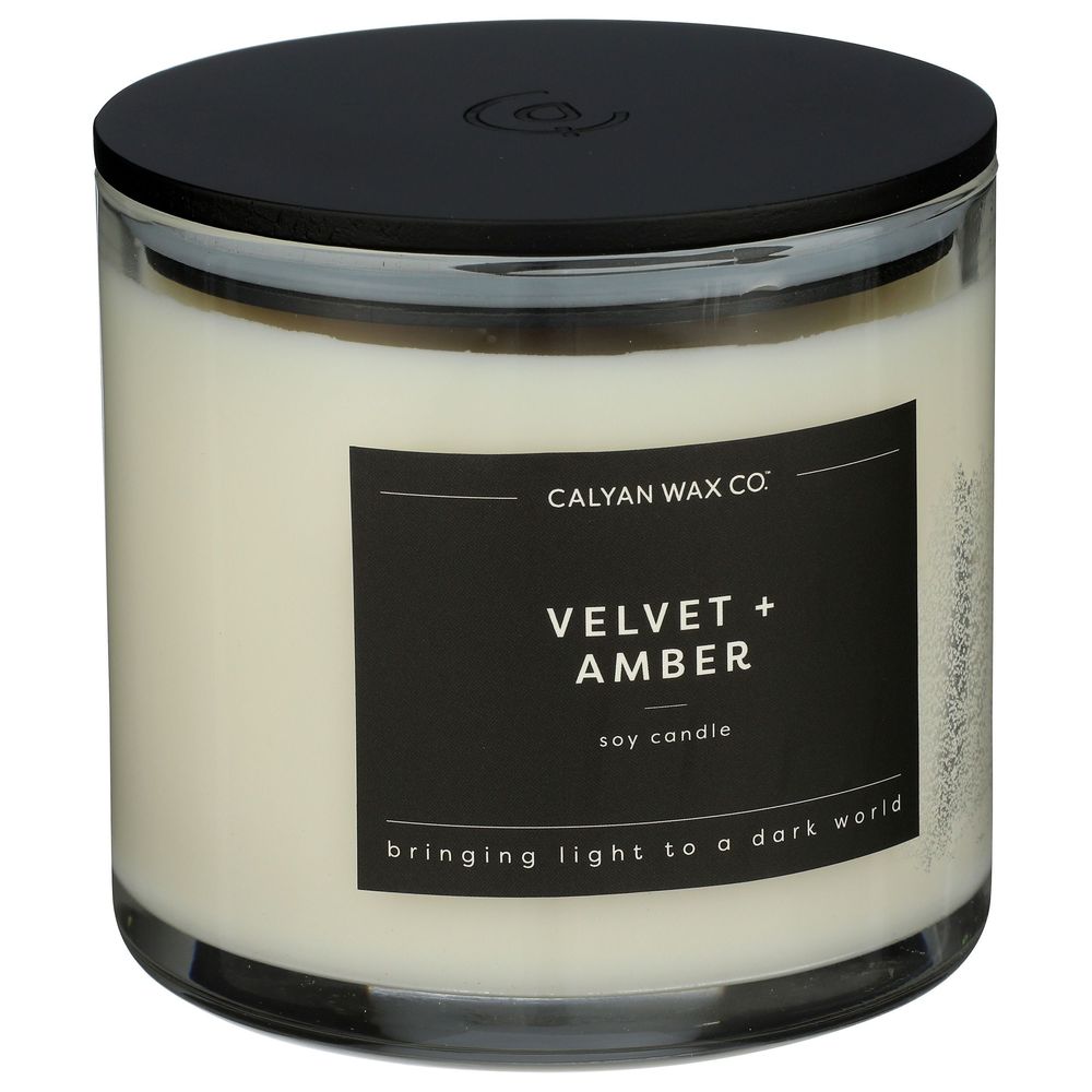Calyan Wax Velvet Plus Amber Three Wick Glass Tumbler Soy Candle, 14.9 Ounce -- 4 Per Case