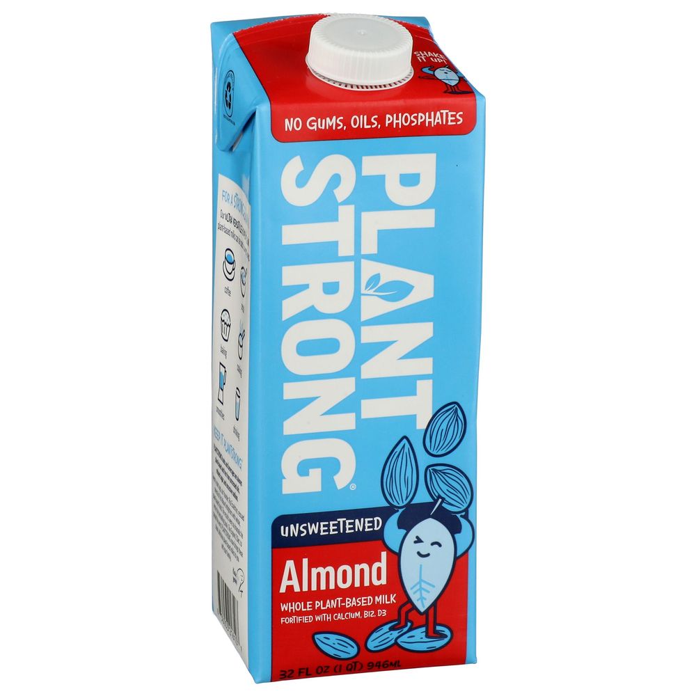 Plant Strong Unsweetened Almond Milk, 32 Fluid Ounce -- 6 Per Case