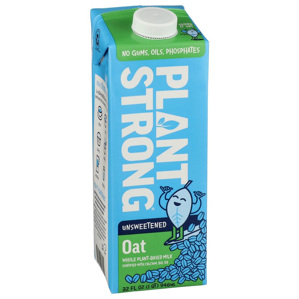 Plant Strong Unsweetened Oat Milk, 32 Fluid Ounce -- 6 Per Case