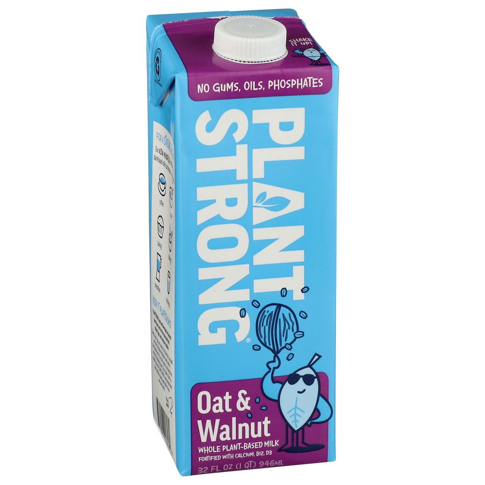 Plant Strong Oat And Walnut Milk, 32 Fluid Ounce -- 6 Per Case