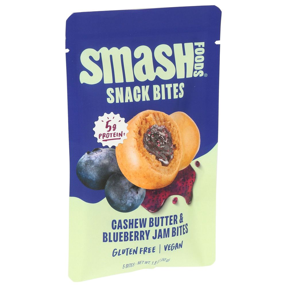 Smash Foods Cashew Butter And Blueberry Jam Snack Bites, 1.8 Ounce -- 8 Per Case