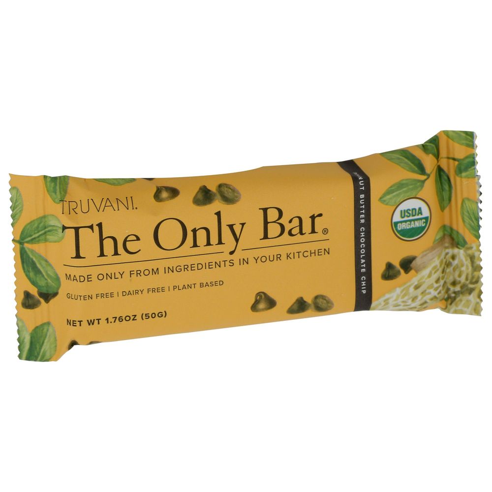 Truvani Organic Peanut Butter Chocolate Chip Snack Bar, 1.76 Ounce -- 12 Per Case