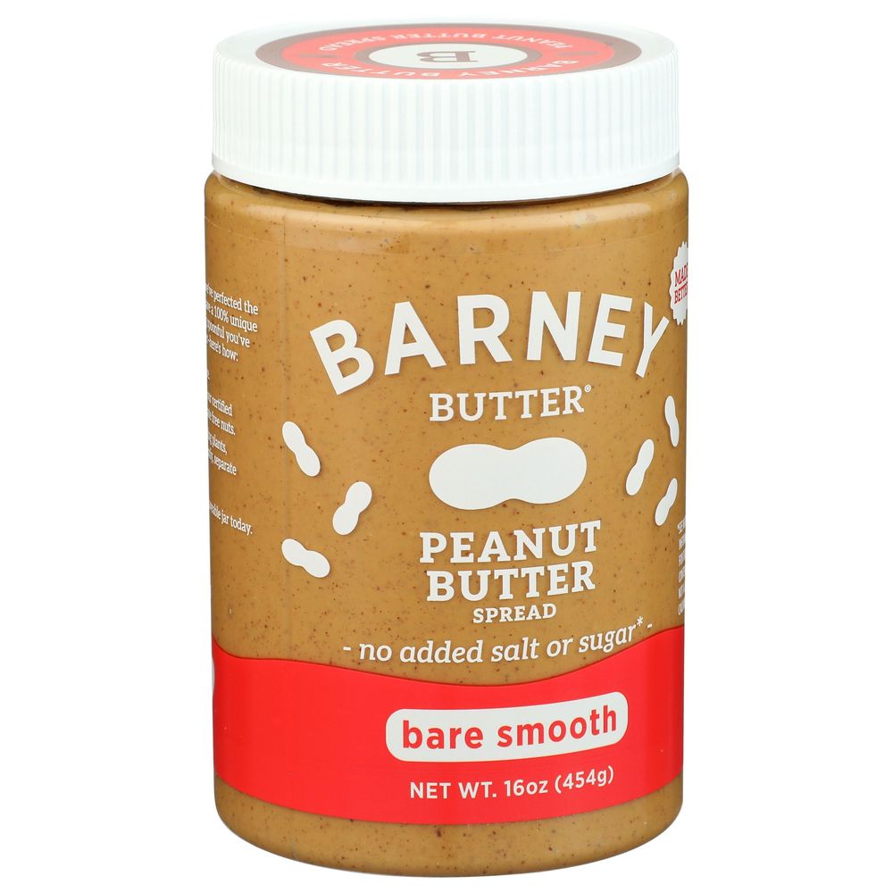 Barney Butter Bare Smooth Peanut Butter Spread, 16 Ounce -- 6 Per Case