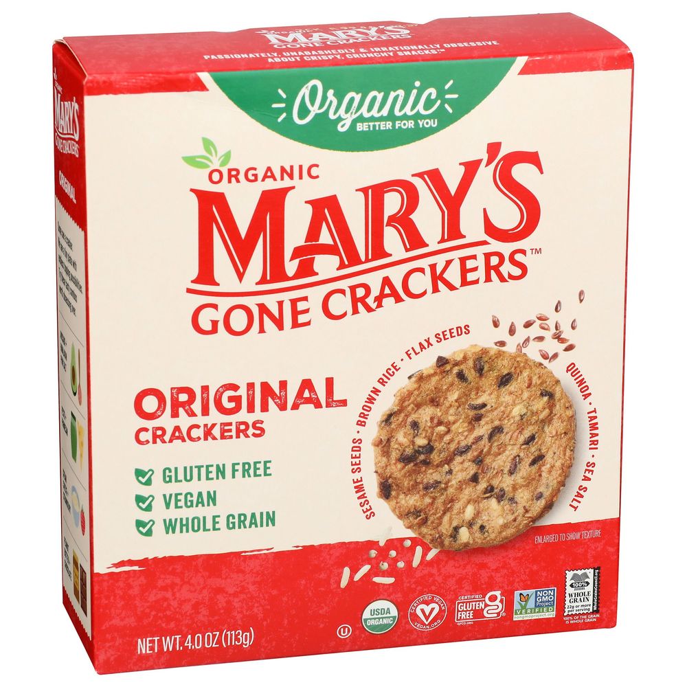 Marys Gone Crackers Organic Original Cracker, 4 Ounce -- 6 Per Case
