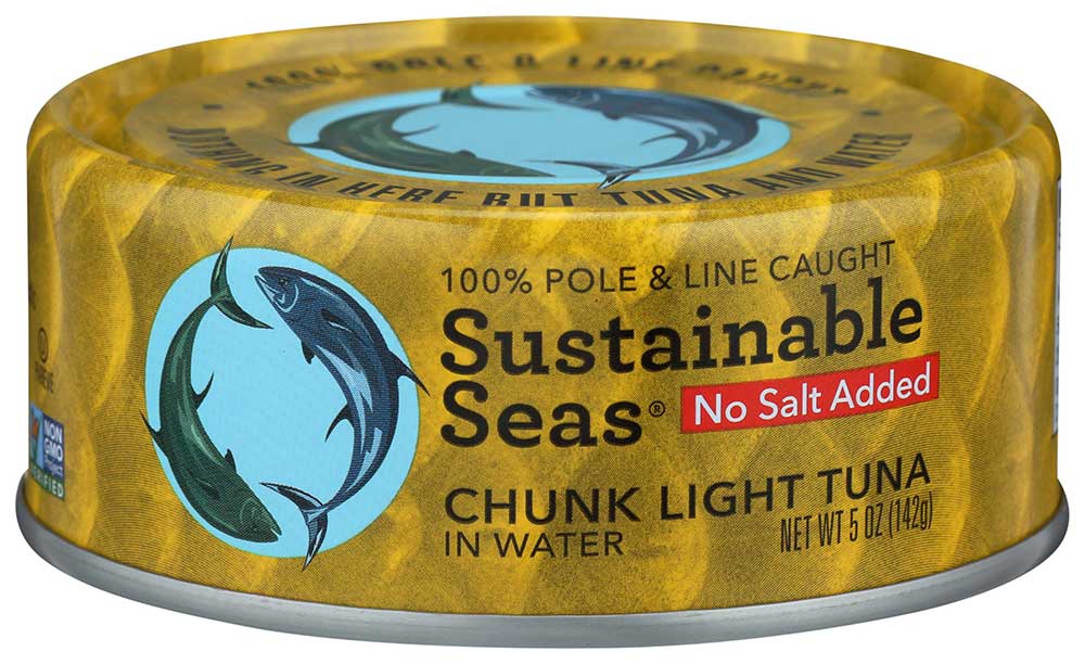 Sustainable Seas No Salt Added Chunk Light Tuna In Water, 5 Ounce -- 12 Per Case
