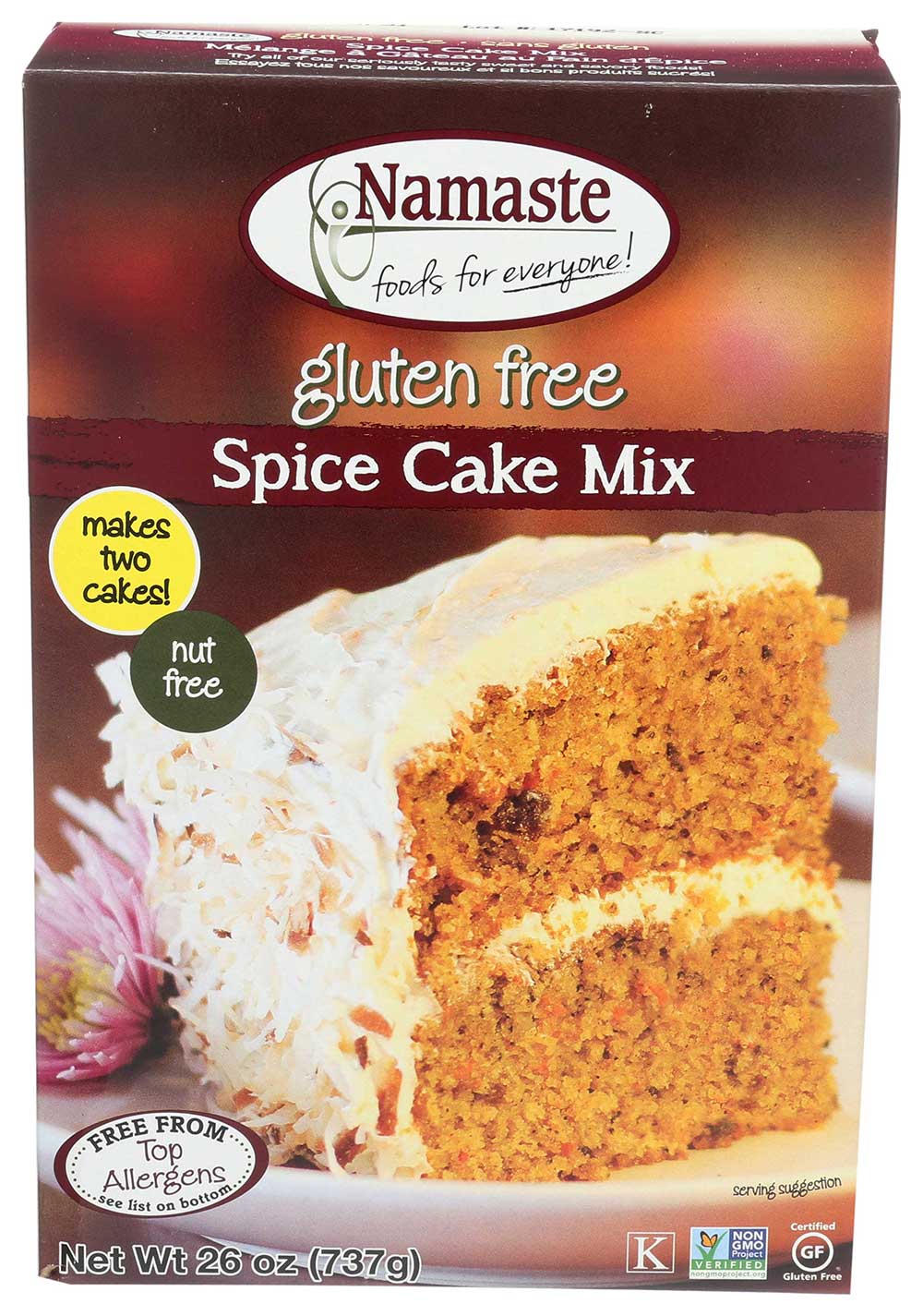 Namaste Foods Spice Cake Mix, 26 Ounce -- 6 per case.