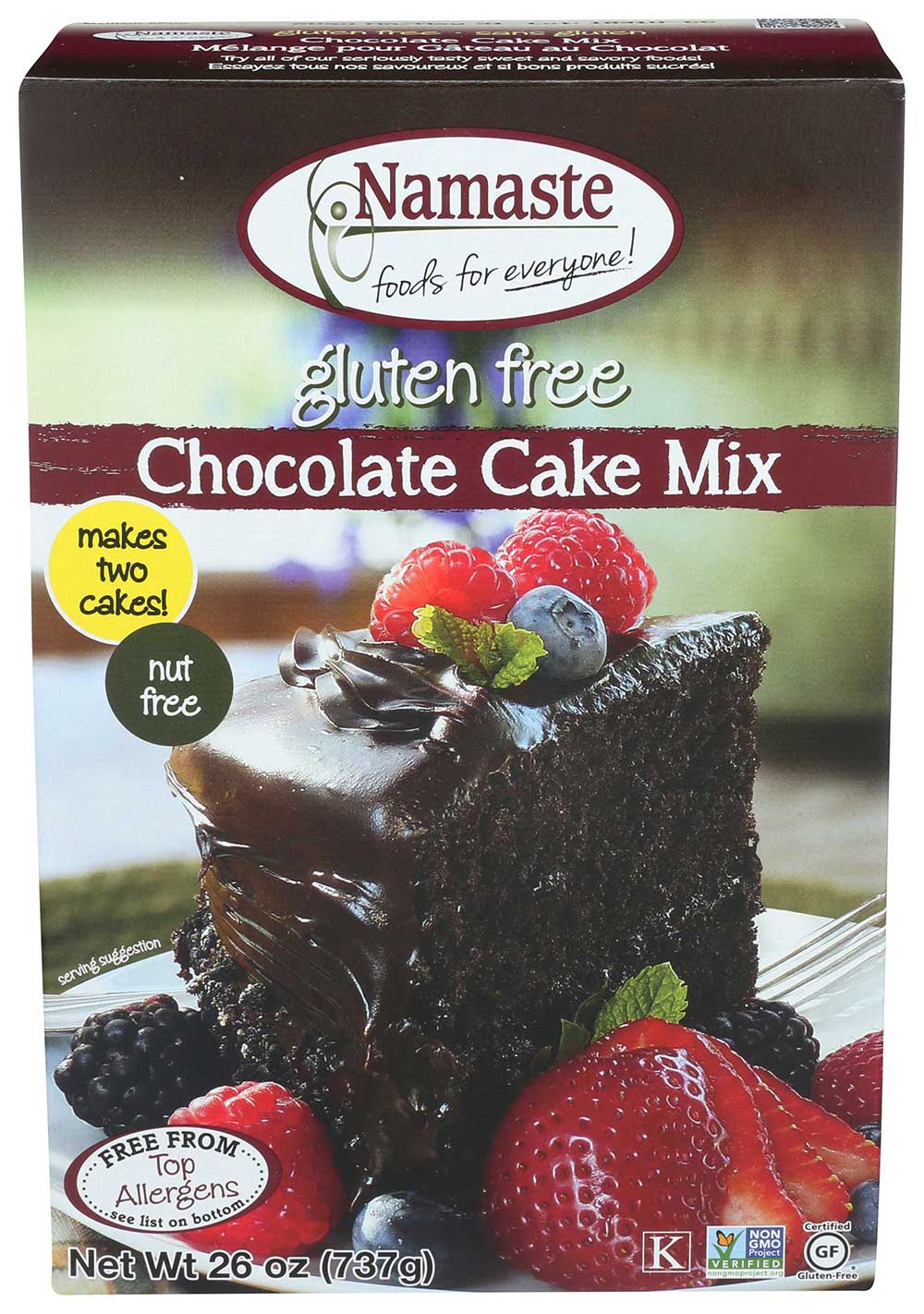 Namaste Foods Chocolate Cake Mix, 26 Ounce -- 6 per case.