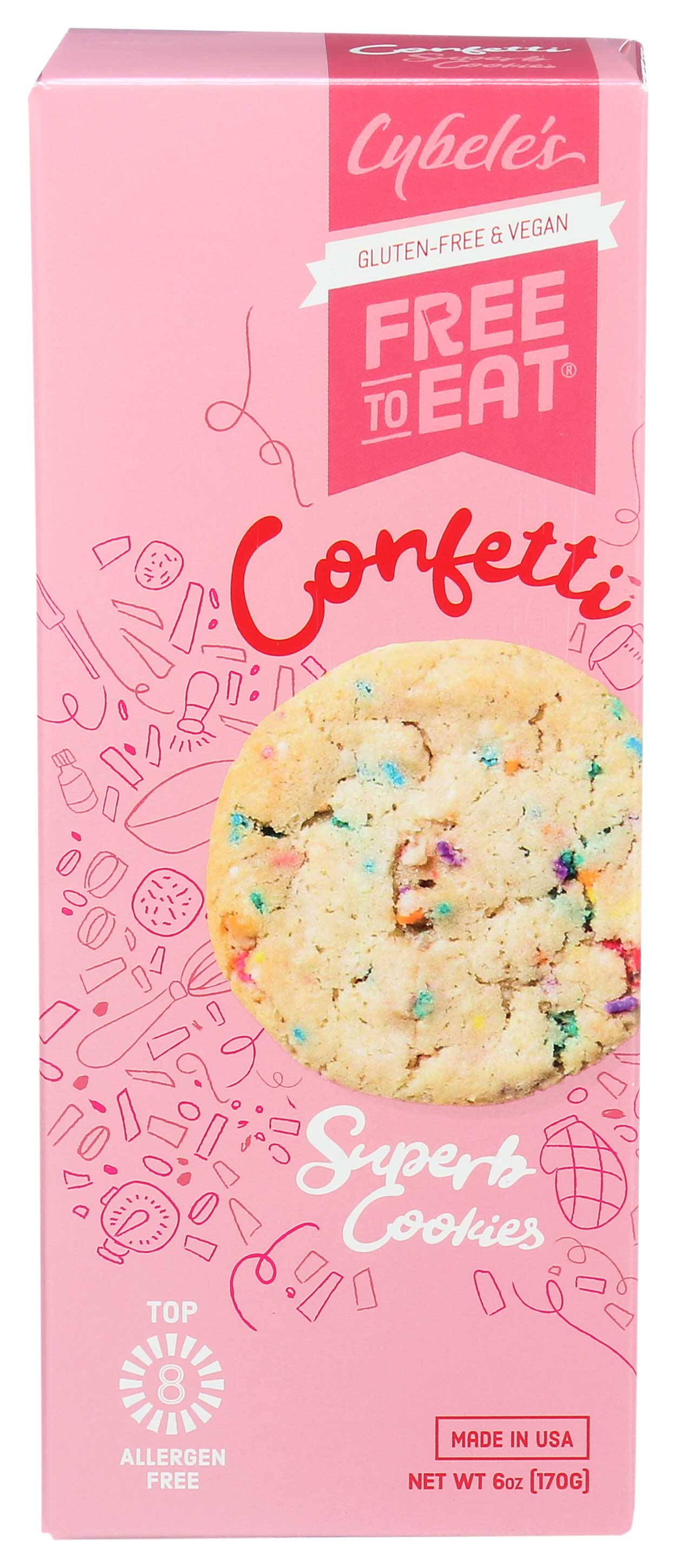 Cybele's Free To Eat Confetti Superb Cookie, 6 Ounce -- 6 Per Case