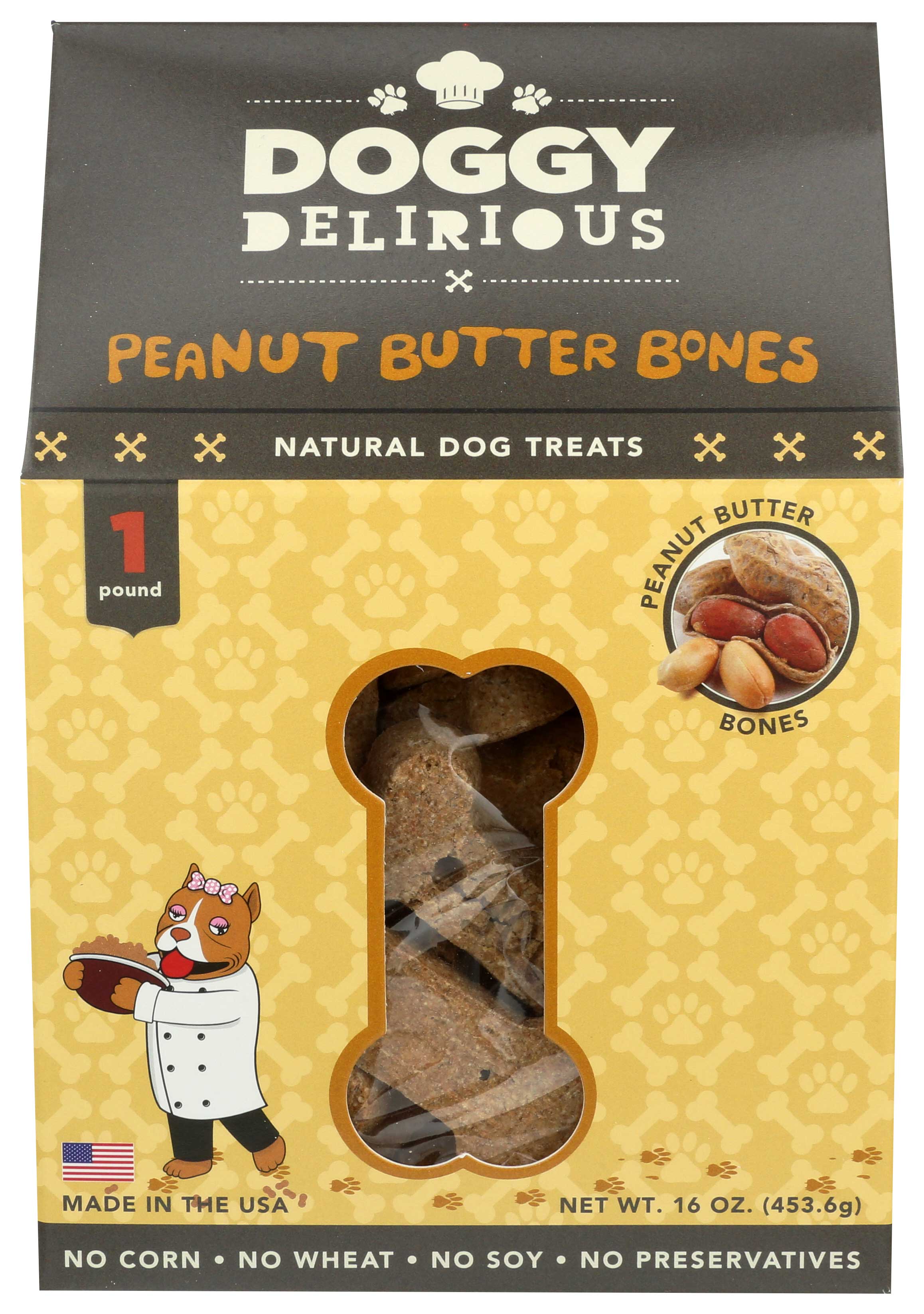 Doggy delirious peanut butter bones cheap