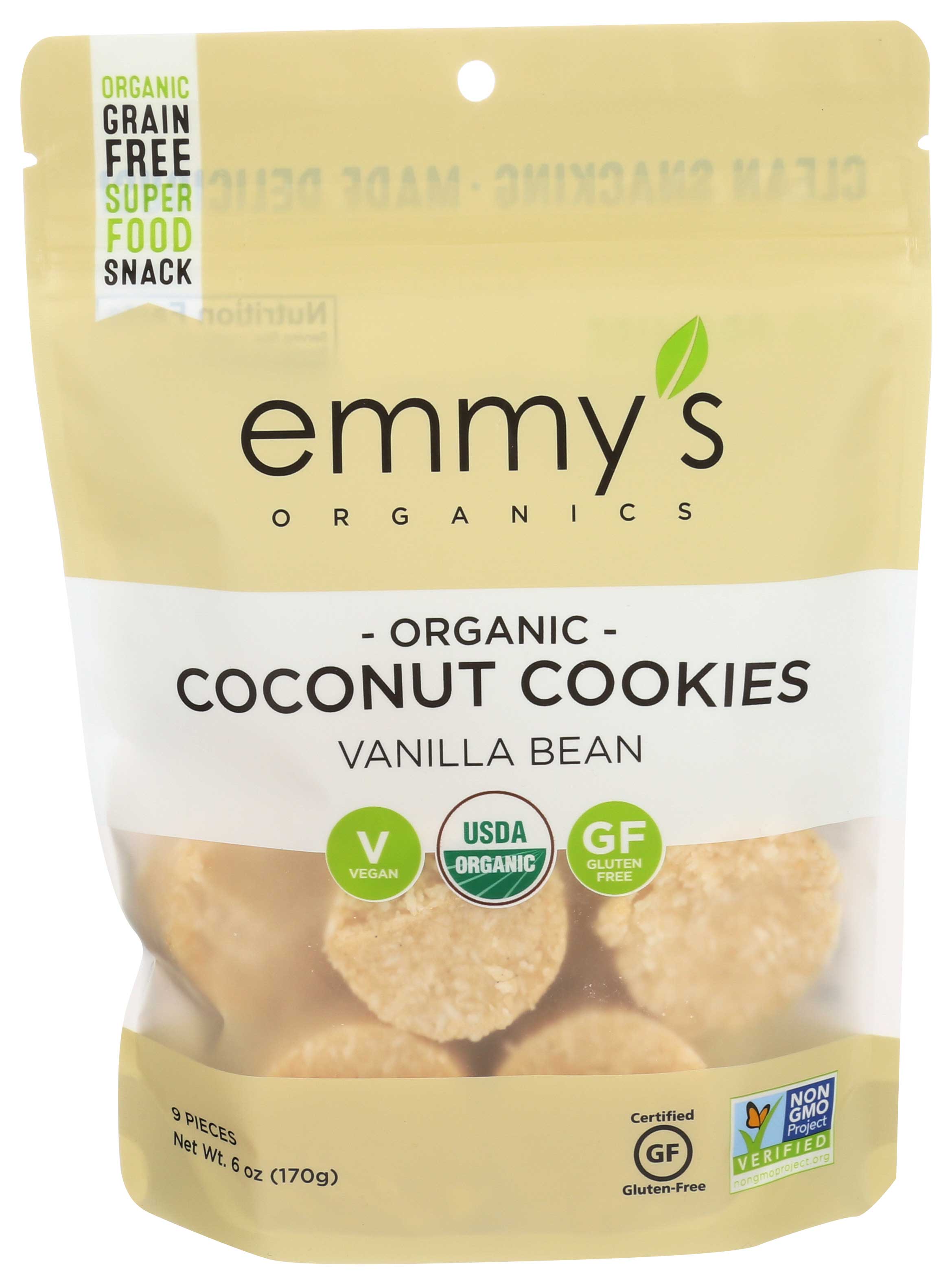 Emmy's Organics Vanilla Bean Coconut Macaroon, 6 Ounce -- 8 Per Case