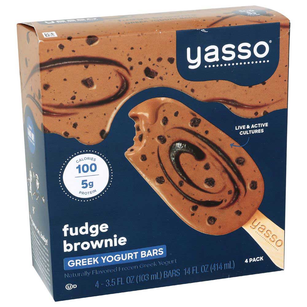Barra De Yogur Griego Yasso De Chocolate Fudge, 3.5 Onzas Líquidas -- 32 Por Caja