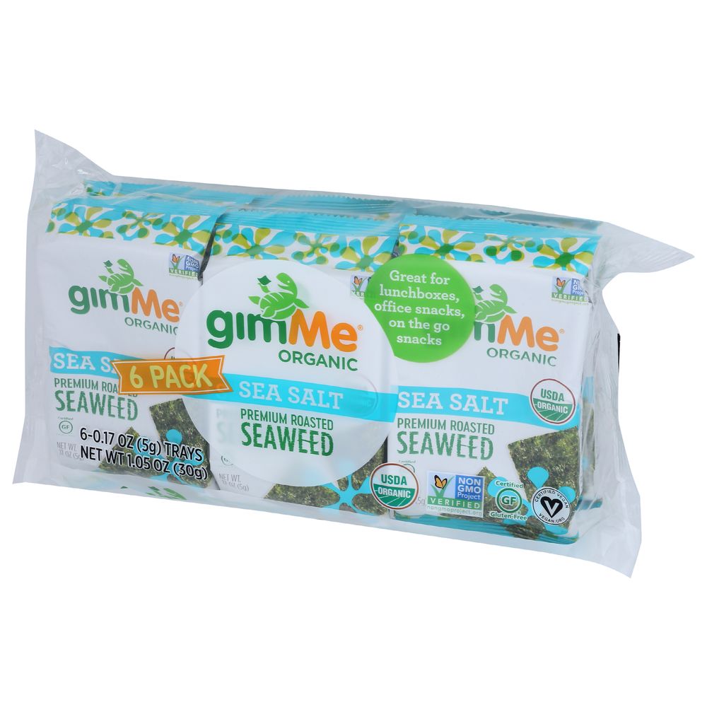 Gimme Organic Sea Salt Seaweed Snack, 6 Count -- 8 Per Case