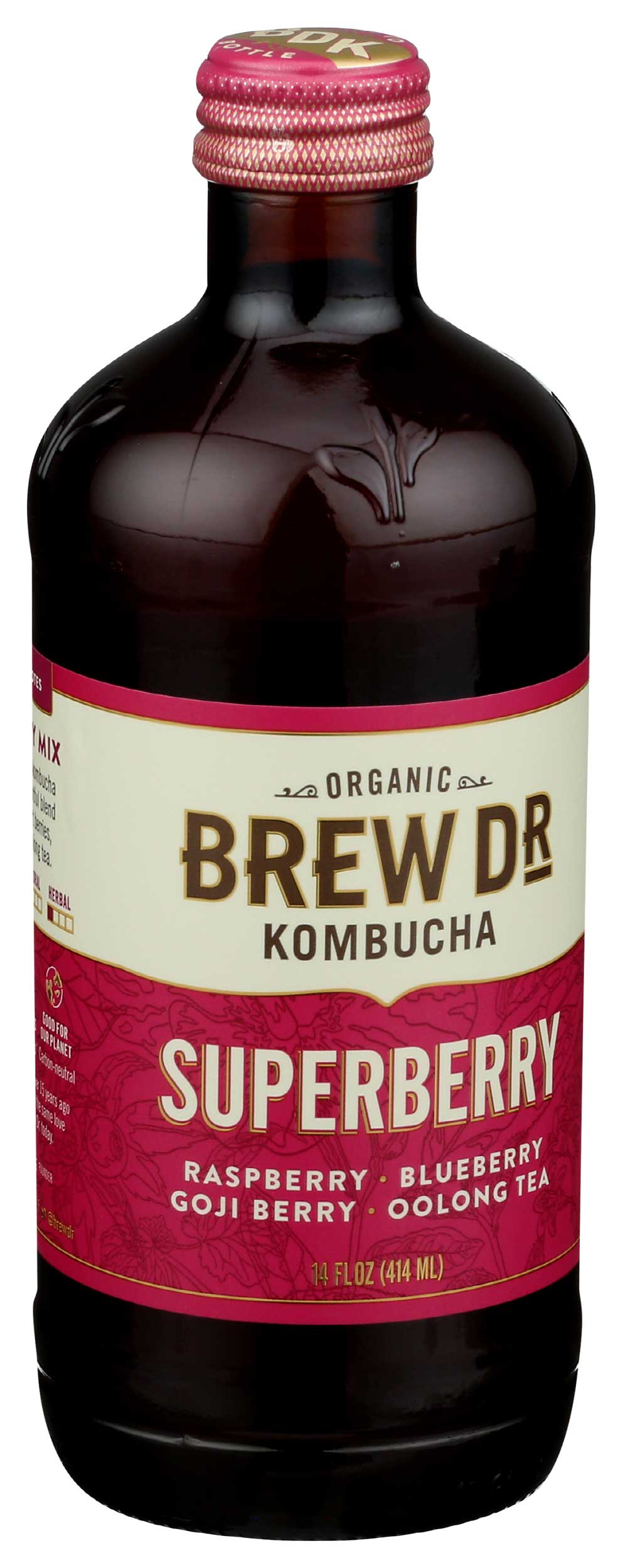 Brew Dr Organic Superberry Kombucha, 14 Fluid Ounce -- 12 Per Case