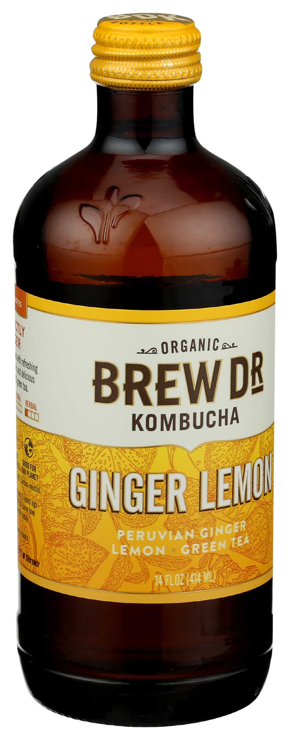 (12 Pack)Brew Dr. Kombucha Lemon Ginger Cayenne, 14 fl oz
