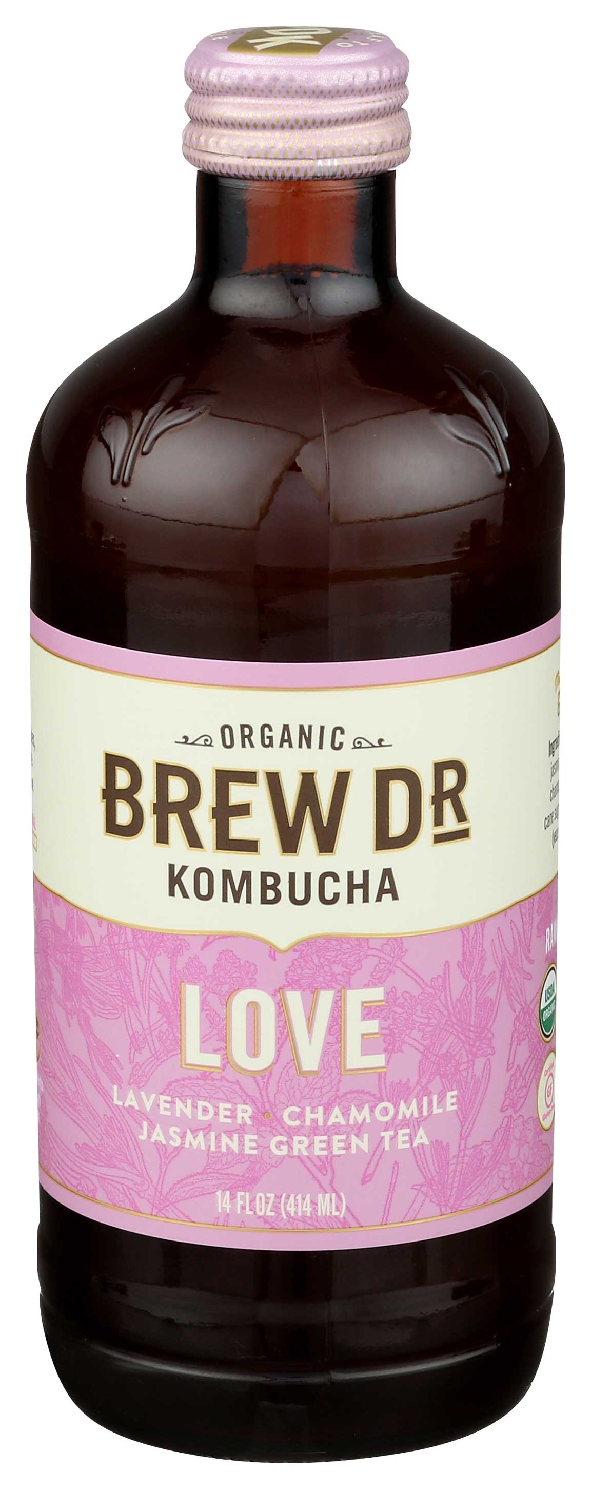 Brew Dr Raw Organic Love Kombucha 14 Fluid Ounce 12 per case