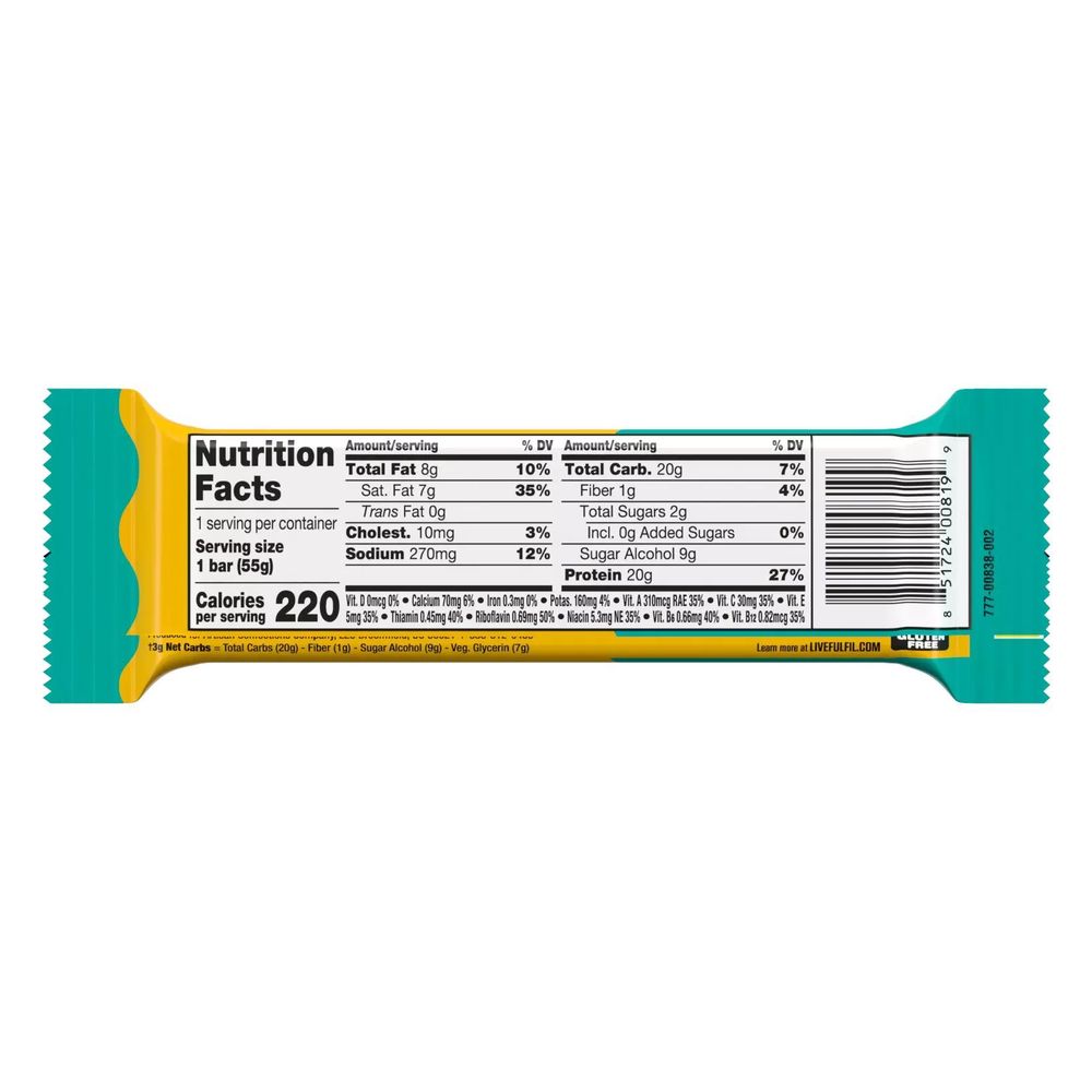 Fulfil Chocolate Salted Caramel Flavored Protein Standard Bar, 1.94 Ounce -- 72 Per Case