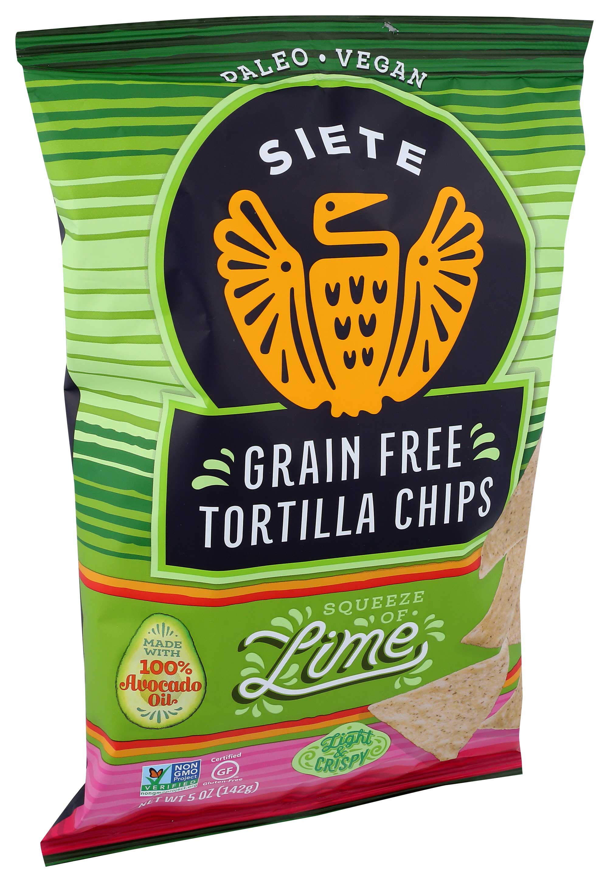 Siete Lime Grainfree Tortilla Chips, 5 Ounce -- 12 per case