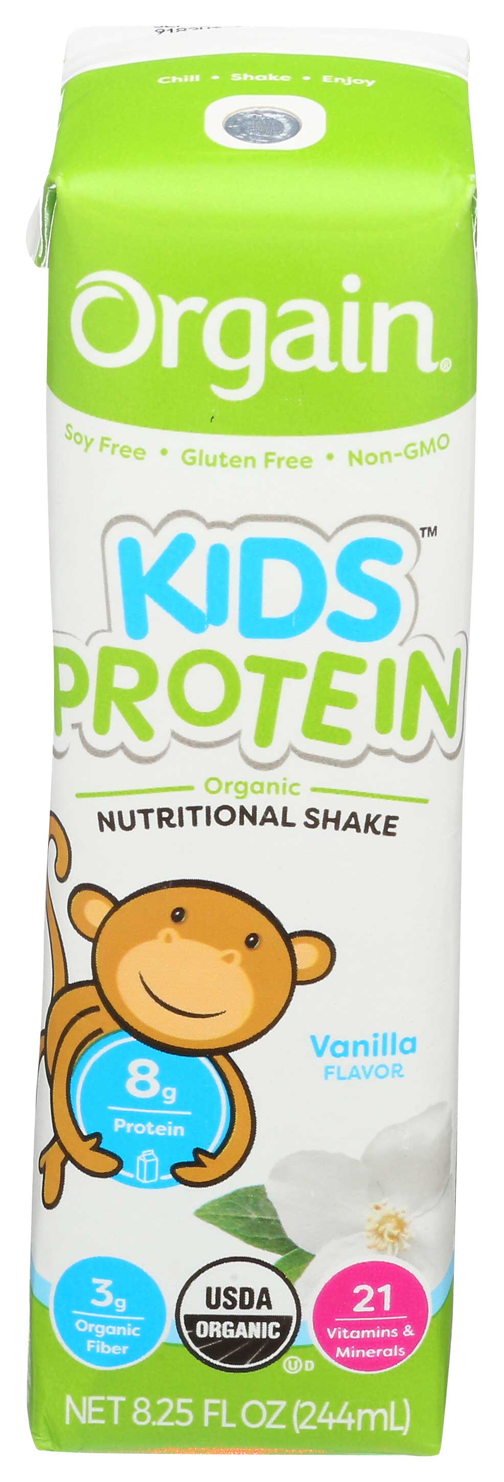 Orgain Organic Healthy Kids Vanilla Nutritional Shake, 8.25 Fluid Ounce -- 12 Per Case