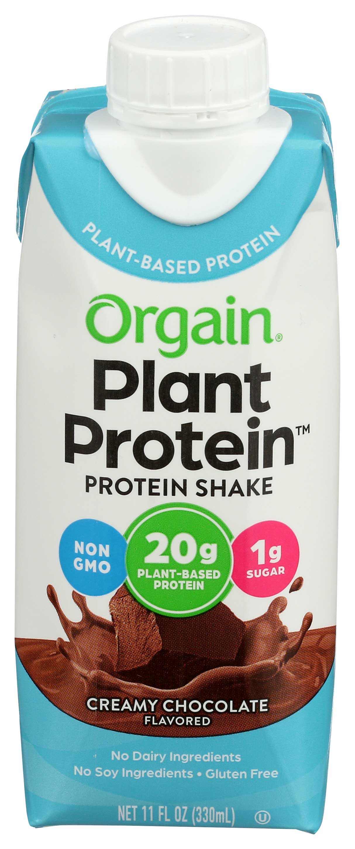 Orgain Creamy Chocolate Plant Based Protein Shake, 11 Fluid Ounce -- 12 Per Case