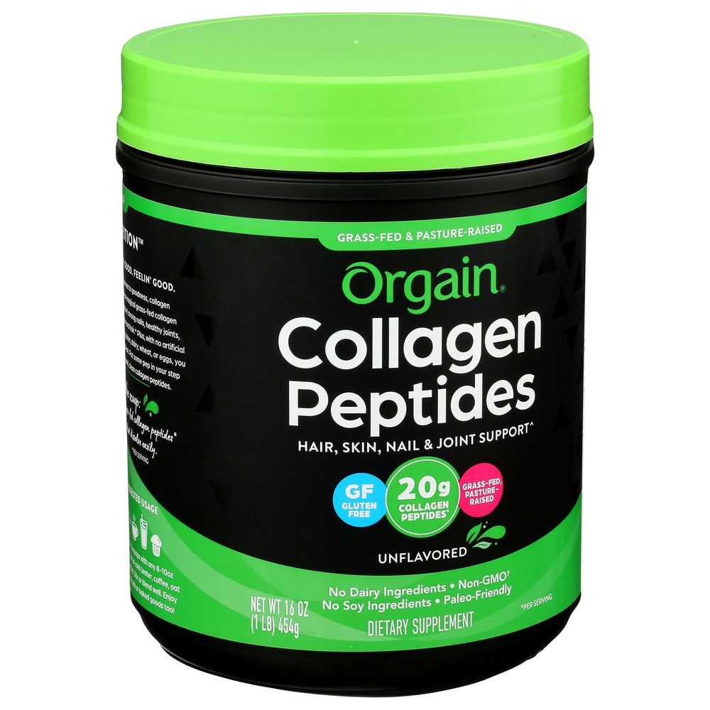 Orgain Organic Unflavored Collagen Peptides Powder, 16 Ounce