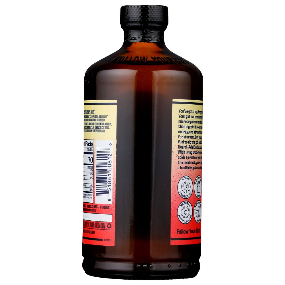 Health-ade Organic Pink Lady Apple Kombucha, 16 Fluid Ounce -- 12 Per Case