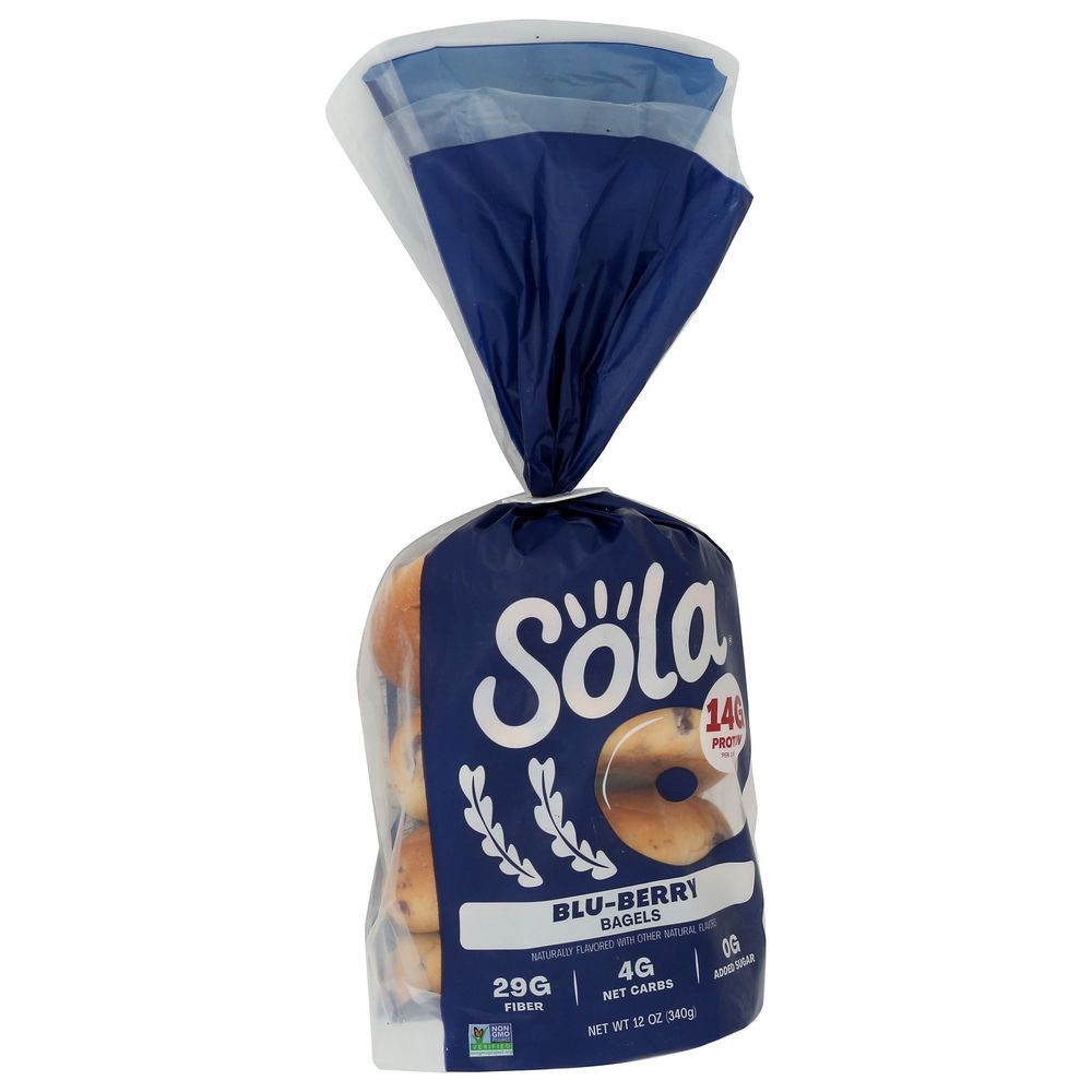 Sola Blu-berry Bagels, 12 Ounce -- 6 Per Case