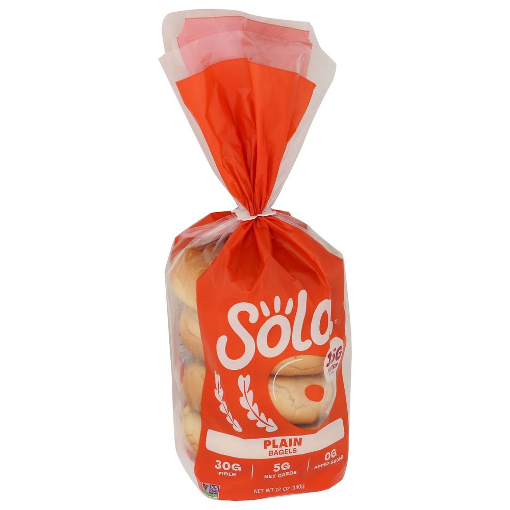 Sola Plain Bagels, 12 Ounce -- 6 Per Case