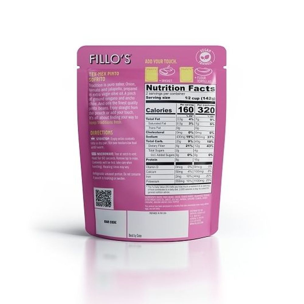 Frijoles Pintos Texanos-mexicanos Con Sofrito Fillo's, 10 Onzas -- 6 Por Caja