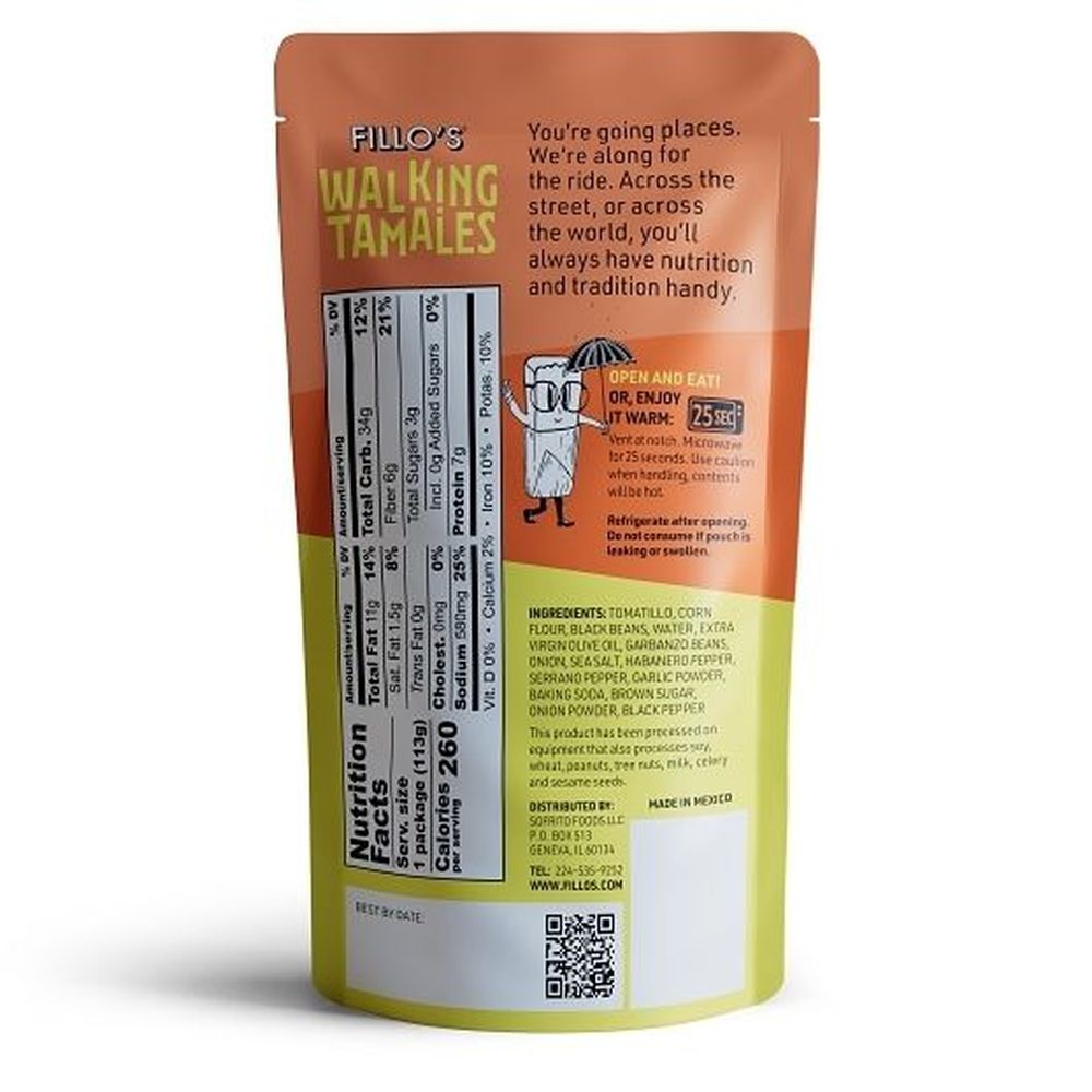 Fillo's Bean And Salsa Habanero Tamales, 4 Ounce -- 7 Per Case