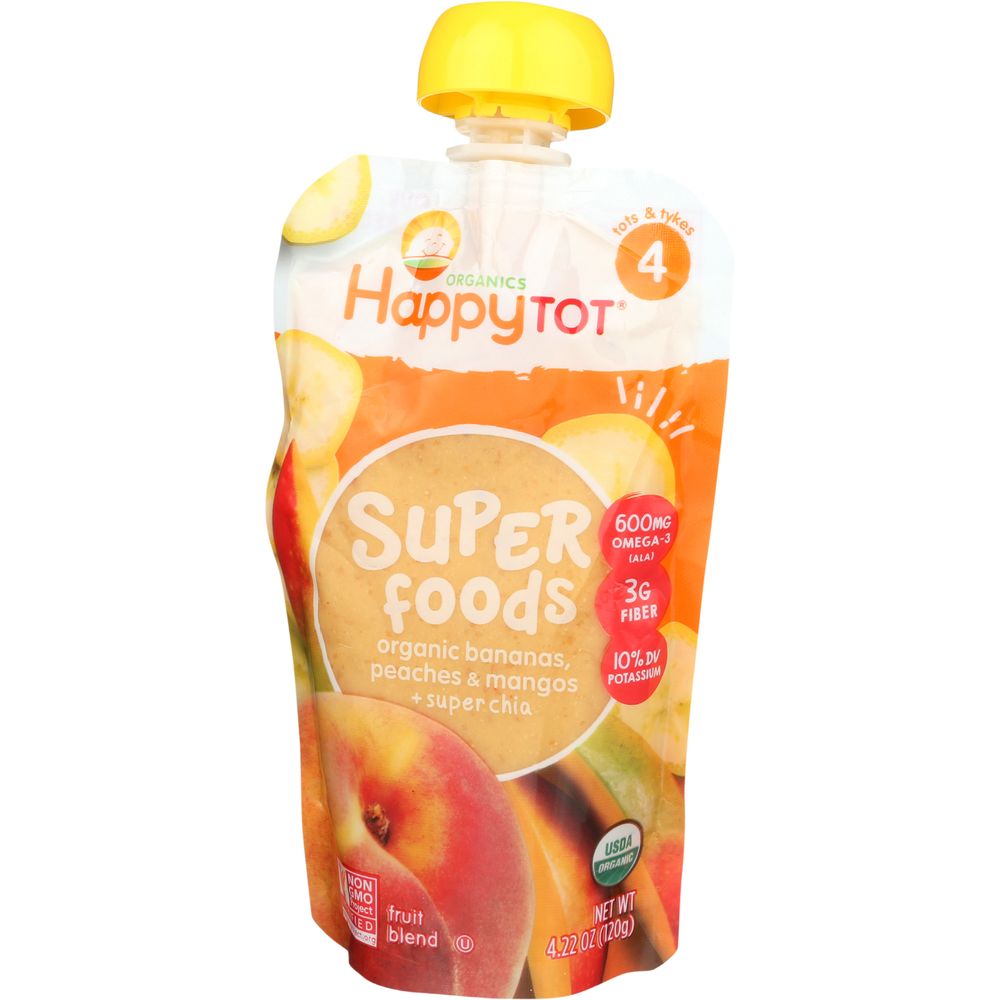 Happy Tot Banana Peach And Mango Toddler Meal, 4.22 Ounce -- 16 Per Case