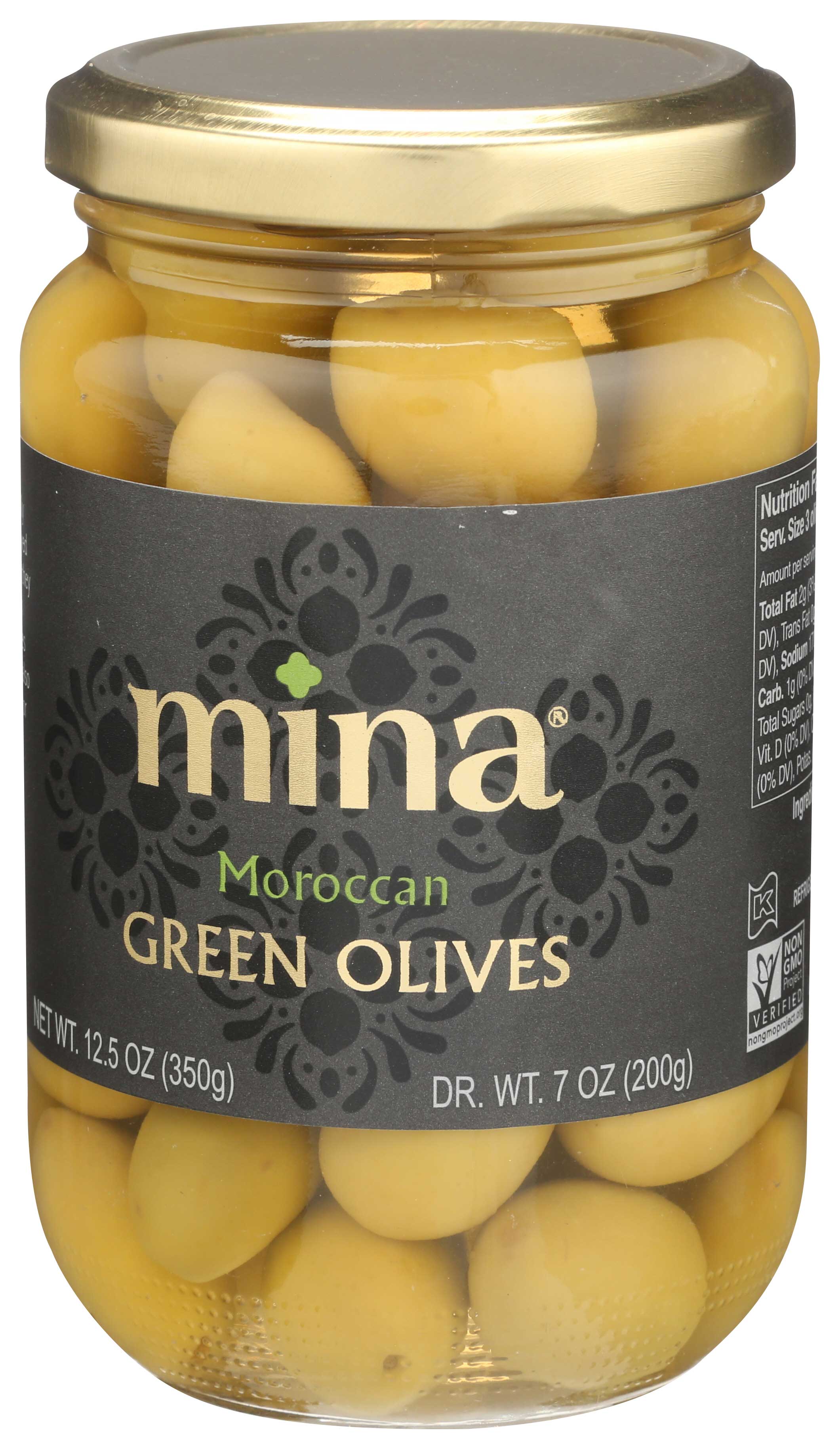 Mina Moroccan Green Olives, 12.5 Ounce -- 6 per case