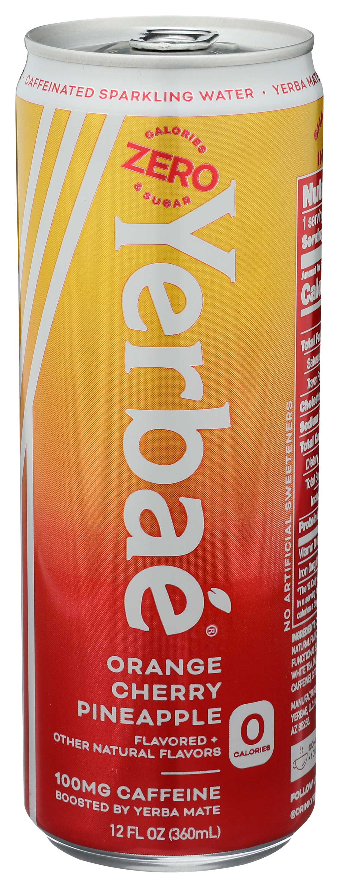 Yerbae Orange Cherry Pineapple Enhanced Sparkling Water, 12 Fluid Ounce -- 12 Per Case