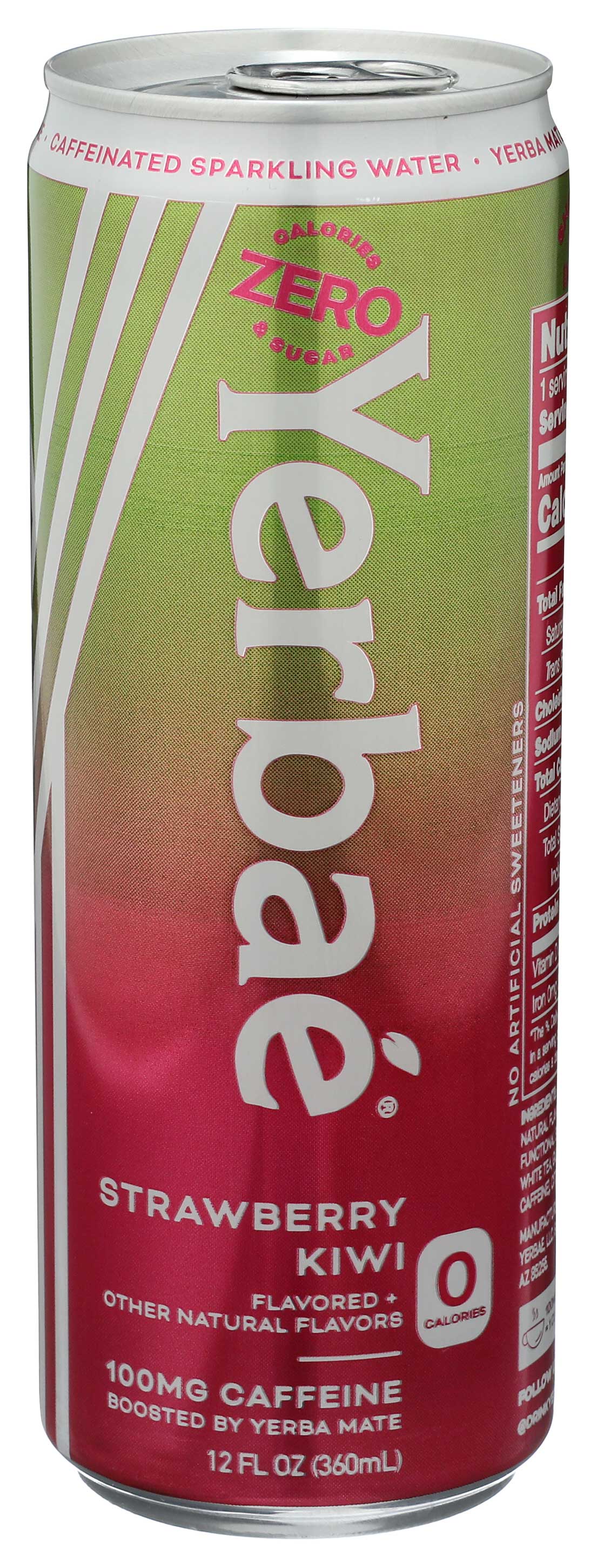 Yerbae Strawberry Kiwi Enhanced Sparkling Water, 12 Fluid Ounce -- 12 Per Case