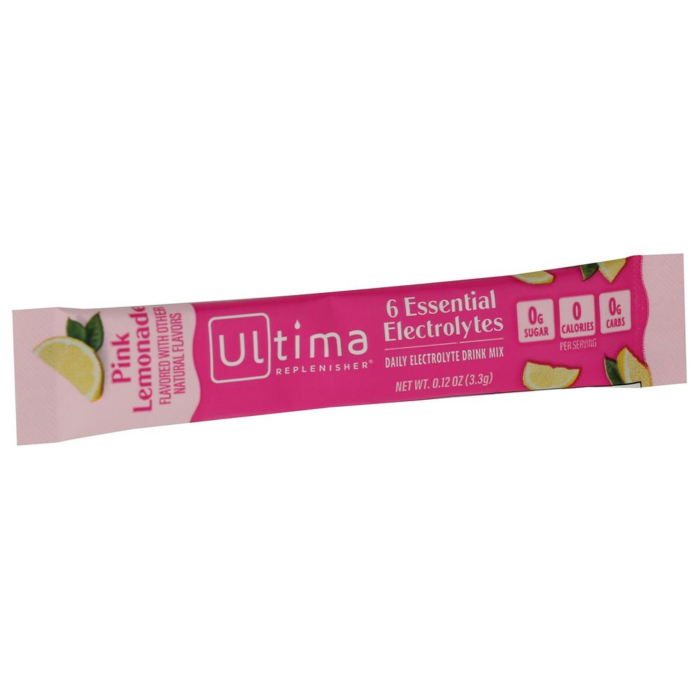 Ultima Replenisher Pink Lemonade Electrolyte Drink Mix, 0.12 Ounce -- 20 Per Case