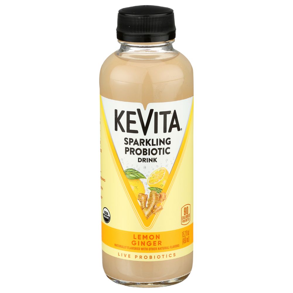 Kevita Lemon Ginger Sparkling Probiotic Drink Case FoodServiceDirect